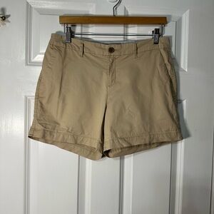 Old Navy Beige High-Waist Cotton Blend Shorts